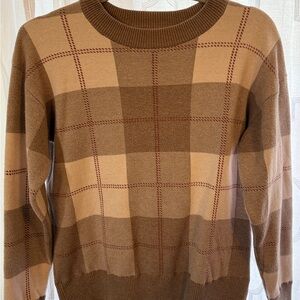 Rachel Zoe Beige and Brown Knit Top